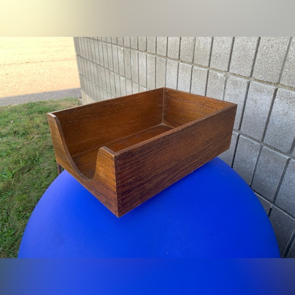 Mid Century Vintage Carver Finger Jointed Solid Oak Desk File Box - Picture 8 of 16